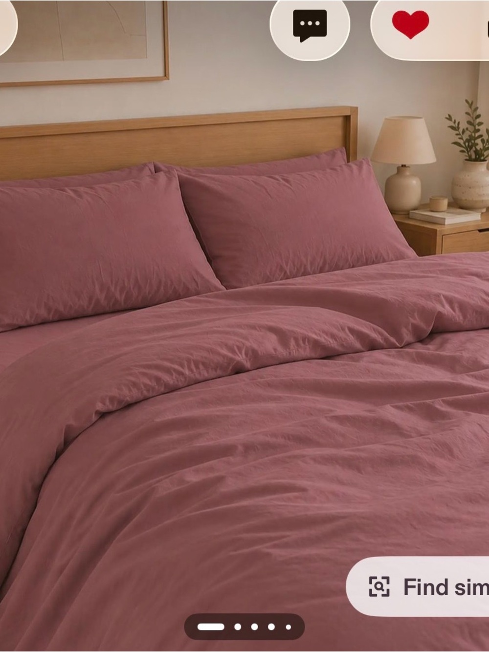 Queen Duvet Cover Set (incl shams) in Dusty Rose